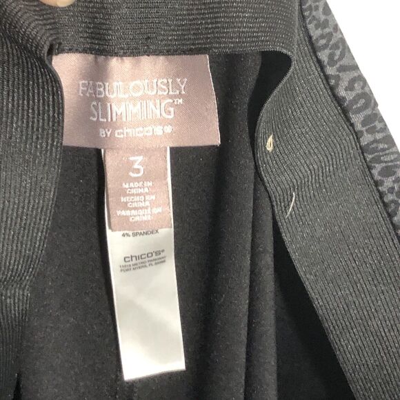 Chico’s Pants Womens XL 16 Gray Fabulously Slimming Pull On Ankle Animal Print - Picture 10 of 11